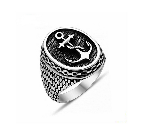 Sea Master Anchor Ring - Silver