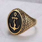 Sea Master Anchor Ring - Gold